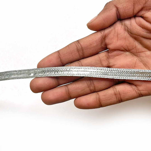 Silver Color Braided Lace - ( 5mtr )