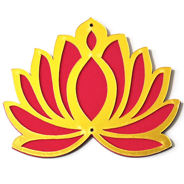 Red Velvet & Golden Lotus Flower Set Of 6 | Lotus Flower | MDF Cutouts | Craft Shop India | Art | Art Craft | Craft Shop Online | Online Decoration | Home Decoration | Pichwai Art | Pichwai Tradition | Tradition Art Work | Beautiful