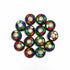 Wodden Round Shape Multicolored Lakh Work Button Set Of 10