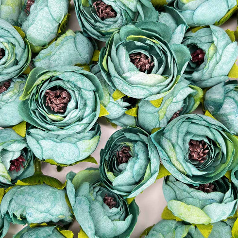 Teal Peony Buds Pack of 25 (1.5" Inches)