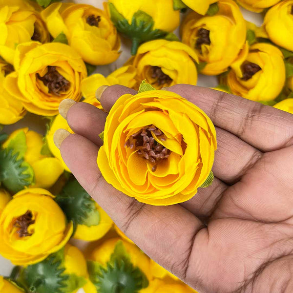 Yellow Peony Buds Pack of 25 (1.5" Inches) | yellow Peony Buds | pack of 25 | Art Craft | Artificial Flower | Craft Shop India
