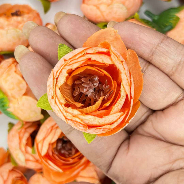 Orange Peony Buds Pack of 25 (1.5" Inches) | Peony Buds | Pack of 25 | Orange peony Flower | Craft Shop India