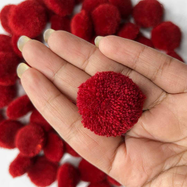 Maroon Pom Pom Balls Pack Of 50 | Maroon Color | Pom Pom | Craft Making | Craft Shop India | Craft Store online