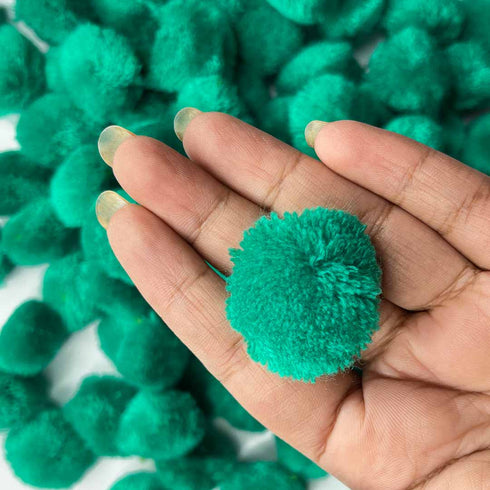 Sea Green Pom Pom Balls Pack Of 50