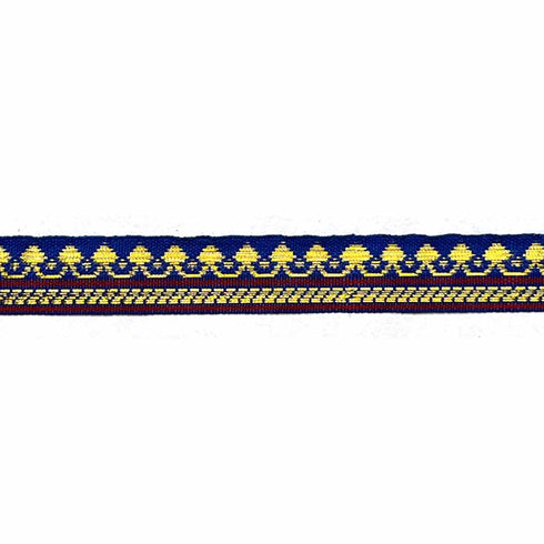 Blue & Golden Zari Color Weaving Border 0.5 Inch- ( 5 mtr )