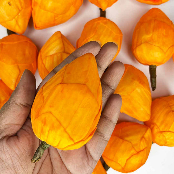 Orange Lotus Flower Bud Set of 6 | Art Craft | Artificial Flower | Craft Shop India