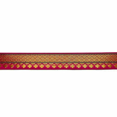 Pink Color zari | Zari Laces | Golden zari | Pink Zari | Weaving border 1 Inch (5-mtr) | Art Craft | Online Craft | Hobby Craft | Craft Material | Craft Shop India | Craft Store Online | Handemade | Indian decoration | Craft Making | Project Making | Wedding Decoration