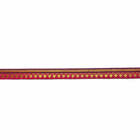 Pink & Golden Zari Color Weaving Border- 0.5 inch ( 5mtr )