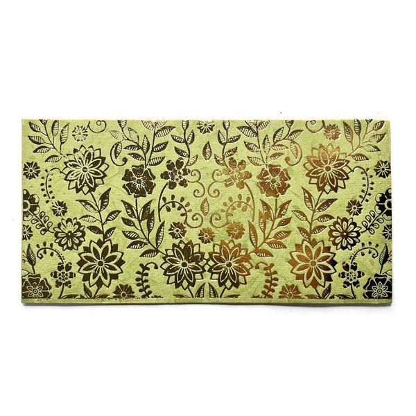 Golden Color Floral Design Pista Green Color Shagun Envelope Pack Of 10 | craft shop india | india craft shop | craft shop