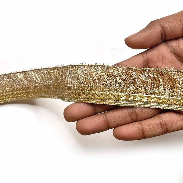 Golden Frilled Lace | Gloden lace | Frilled Lace | Laces | Art Craft | Online Craft | Hobby Craft | Craft Material | Craft Shop India | Craft Store Online | Handemade | Indian decoration | Craft Making | Project Making | Wedding Decoration