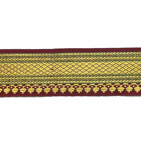 Maroon & Golden Zari Color Weaving Border 1.5 Inch- ( 5 mtr )