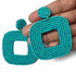 Teal Green Color Square Shape Earrings | teal Green Color | Earrings | Square Shape bali | Online Craft | Tradition | Indian Art | Craft Store | Decoration Essentials | Craft Shop India