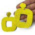 Yellow Color Square Shape Earrings | Yellow Color | Earrings | Square Shape bali | Online Craft | Tradition | Indian Art | Craft Store | Decoration Essentials | Craft Shop India