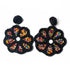 Black & Multi Color Flower Shape Earrings | Multi Color Flower Shape Earrings | Flower Shape Earrings | Online Craft | Tradition | Indian Art | Craft Store | Decoration Essentials | Craft Shop India