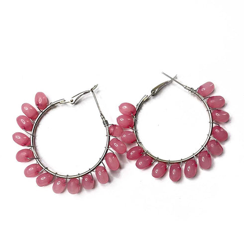 Onion Pink Color Round Shape Hoop (Bali)