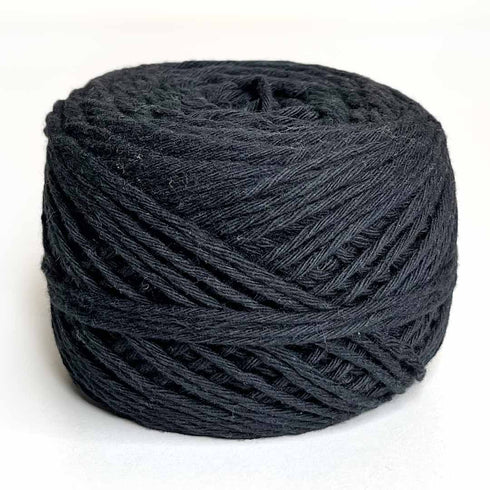 Black Color 8 PLY Cotton Crochet Thread Balls for Weaving and Craft Making - 100GMS