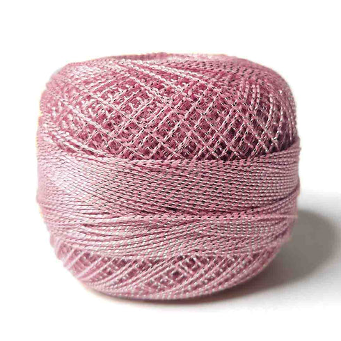 Metallic Baby Pink Cotton Crochet Thread Balls for Knitting, Weaving, Embroidery and Craft Making