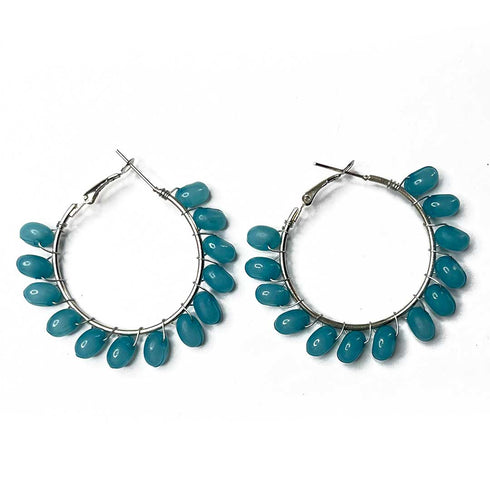 Teal Green Color Round Shape Hoop (Bali)