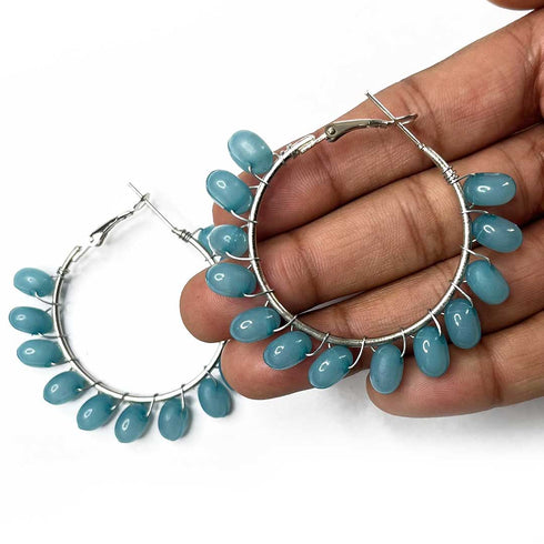 Teal Green Color Round Shape Hoop (Bali)