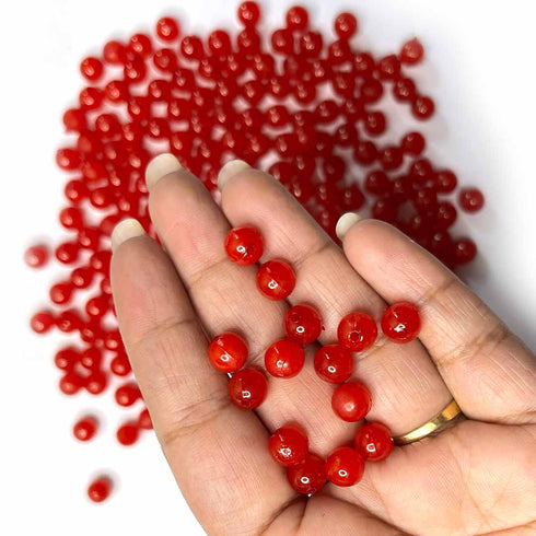 Red Color Jewelry Making Beads (Pack Of 50 gms)