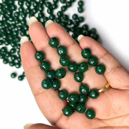 Green Color Jewelry Making Beads (Pack Of 50 gms)