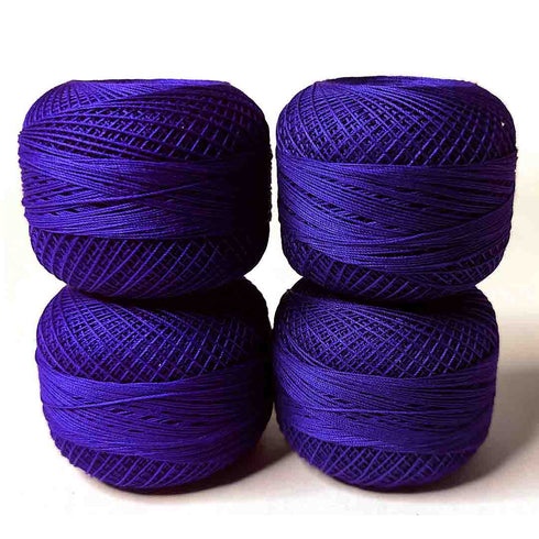 Dark Blue 3 PLY Premium Knitting Crochet Cotton Thread Balls for Knitting, Weaving, Embroidery and Craft Making