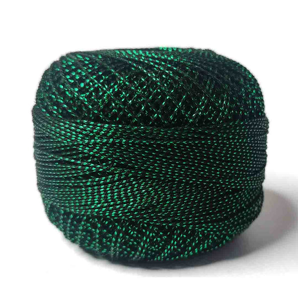 Metallic Dark Green Cotton Crochet Thread Balls for Knitting, Weaving, Embroidery and Craft Making | Crochet Cotton | Thread Balls | Cotton Balls | Knitting | Weaving | Embroidery | Craft Making | Craft Shop India | Art Craft | Craft | Decoration | Home Deacor
