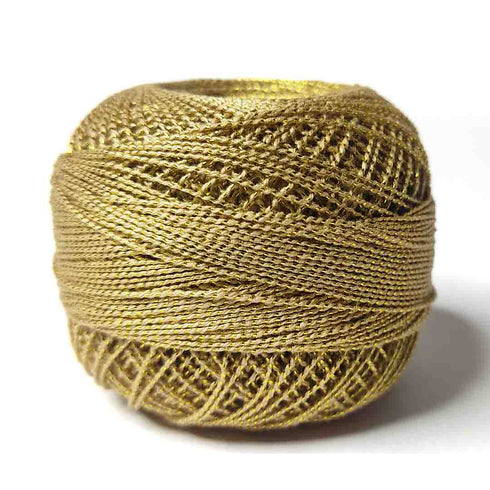 Metallic Gold Cotton Crochet Thread Balls for Knitting, Weaving, Embroidery and Craft Making