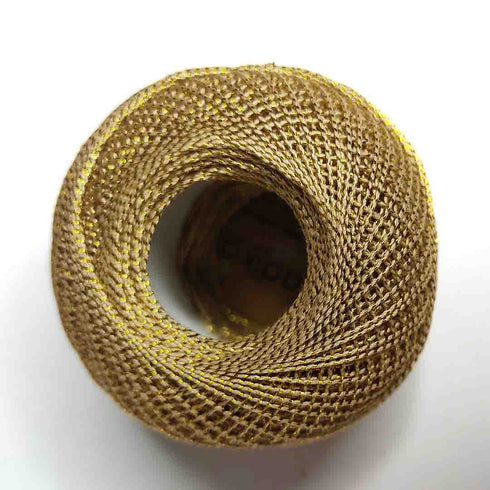 Metallic Gold Cotton Crochet Thread Balls for Knitting, Weaving, Embroidery and Craft Making
