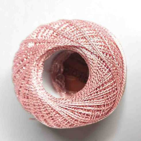 Metallic Peach Cotton Crochet Thread Balls for Knitting, Weaving, Embroidery and Craft Making