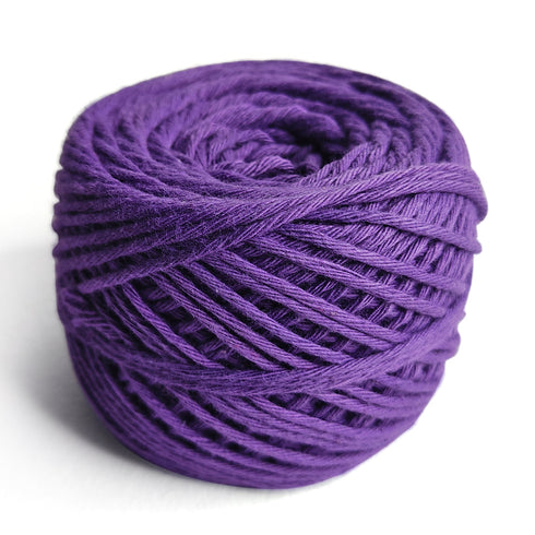Purple Color 8 PLY Cotton Crochet Thread Balls for Weaving and Craft Making - 100GMS