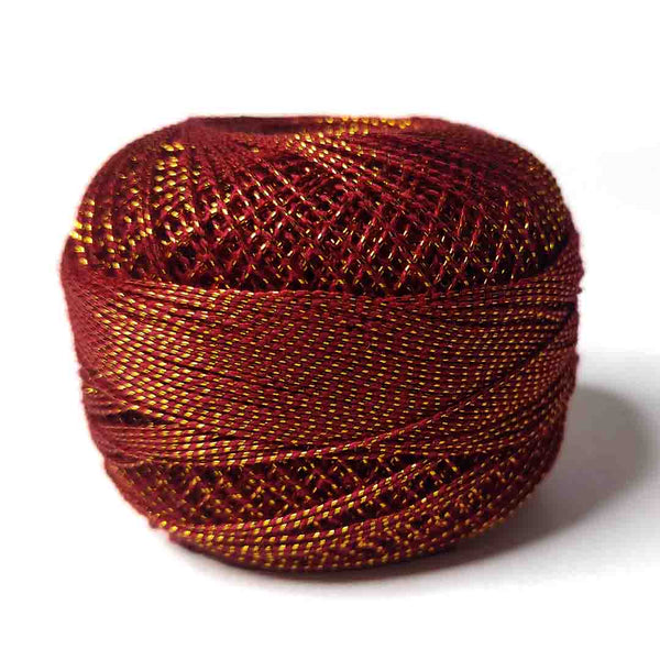 Metallic Red Cotton Crochet Thread Balls for Knitting, Weaving, Embroidery and Craft Making | Crochet Cotton | Thread Balls | Cotton Balls | Knitting | Weaving | Embroidery | Craft Making | Craft Shop India | Art Craft | Craft | Decoration | Home Deacor