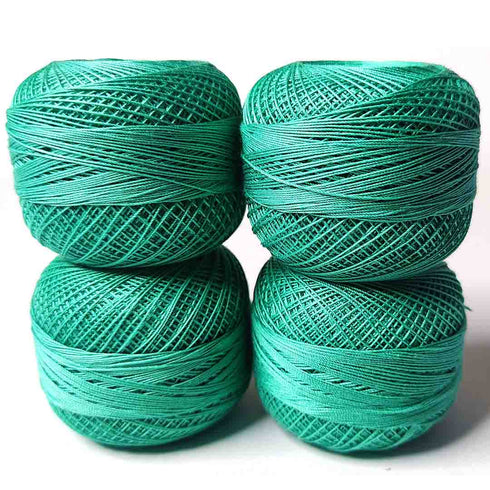 Sea Green 3 PLY Premium Knitting Crochet Cotton Thread Balls for Knitting, Weaving, Embroidery and Craft Making