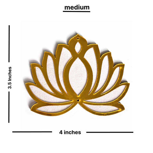 5 inches Rani Pink Velvet & Golden Lotus Set Of 6