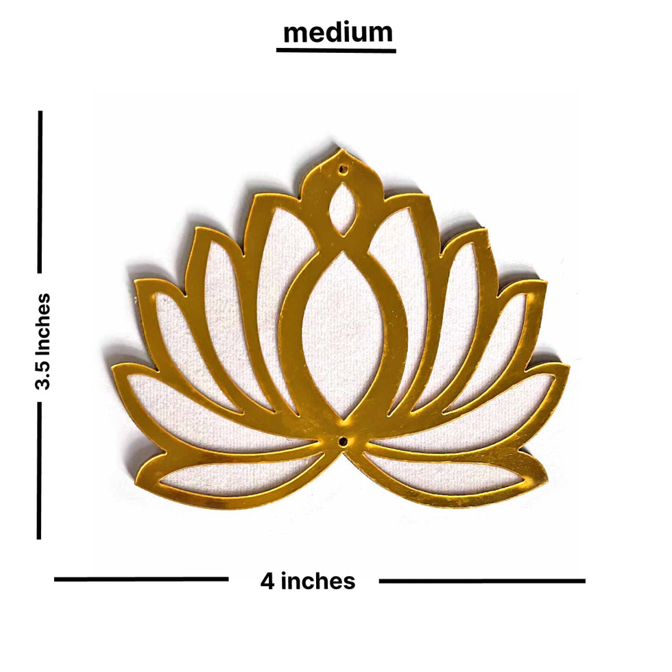 3 inches Rani Pink Velvet & Golden Lotus Set Of 6 main image 1