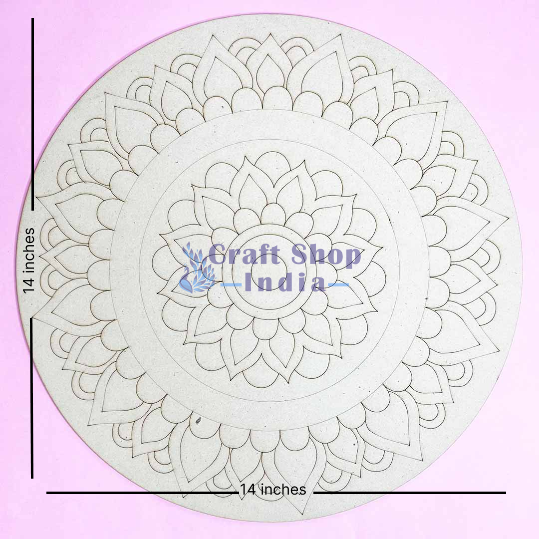 Mandala Design 4 MDF Engraved Base – craftshopindia
