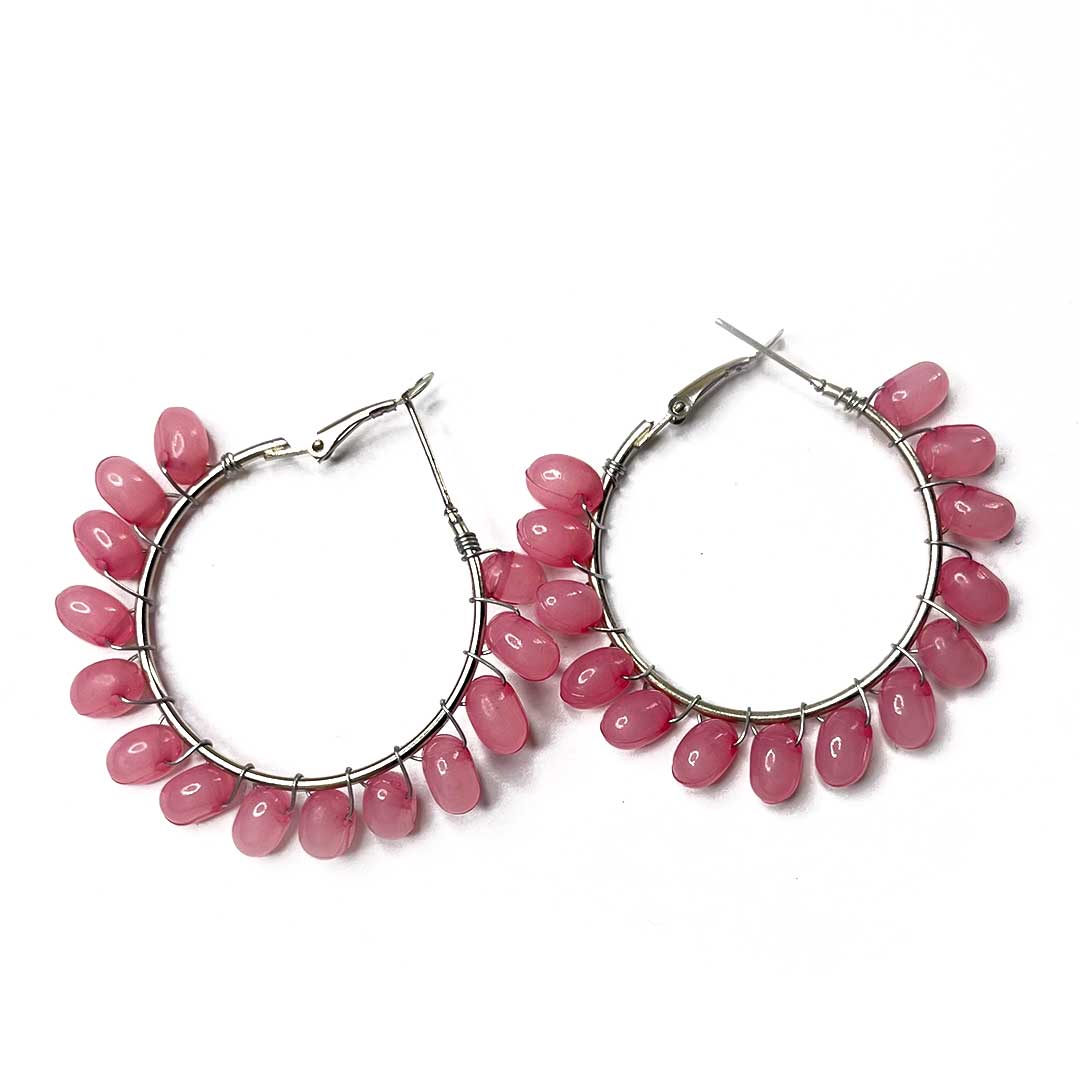 Onion Pink Color Round Shape Hoop (Bali) – craftshopindia
